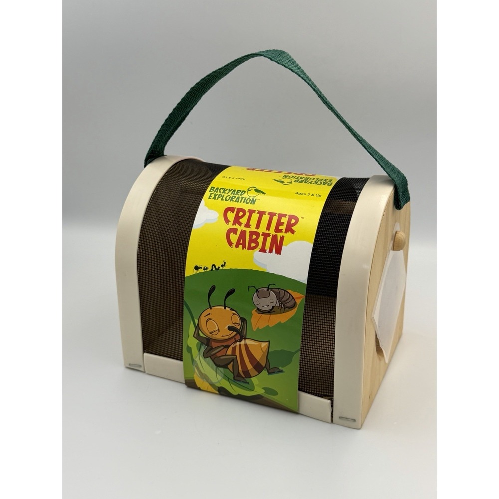 Toysmith Critter Cabin Bug Catcher Habitat Wooden Insect Carrier Kids Toy